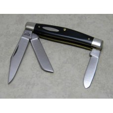 Schrade NY USA 834B Black Composition Serpentine Stockman Knife in Box Schrade NY USA 834B Black Composition Serpentine Stockman Knife in Box