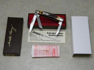 Schrade + USA 807UH Uncle Henry Staglon Junior Stockman Knife in Box