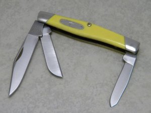 Buck 303 USA Yellow Saw Cut Delrin Cadet Stockman Knife c.1987