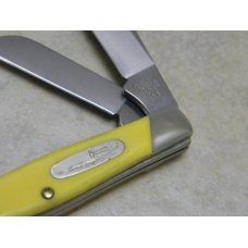 Buck 303 USA Yellow Saw Cut Delrin Cadet Stockman Knife c.1987 Buck 303 USA Yellow Saw Cut Delrin Cadet Stockman Knife c.1987