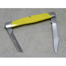 Buck 305 USA Yellow Saw Cut Delrin Lancer 2 Blade Stockman