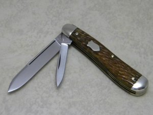 Schrade Cut. Co. Walden NY Peach Seed Bone Dog Leg Jack Knife c.Pre-1946