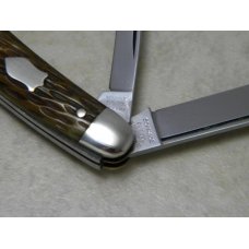 Schrade Cut. Co. Walden NY Peach Seed Bone Dog Leg Jack Knife c.Pre-1946 Schrade Cut. Co. Walden NY Peach Seed Bone Dog Leg Jack Knife c.Pre-1946