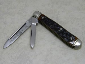 John Primble Belknap HDW & MFG Co. 4923 ☆ (Boker) Bone Dog Leg Jack Knife c.1950's