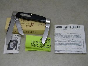 Buck 301 USA (Camillus) Black Delrin Stockman Knife in Box c.1974-1985