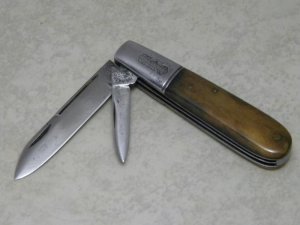 H.S.B. & Co. Chicago (Hibbard, Spencer, Bartlett & Co.) OVB Double Pull Bone Barlow Knife