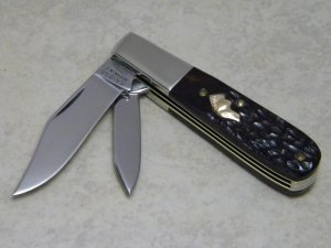 Ka-Bar Olean N.Y. Bone 193 14K Solid Gold Dog Head Shield Barlow Knife c.1980's