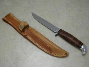 Case XX USA 1965-69 Stacked Leather 315-4 3/4 Fixed Blade Sheath Knife