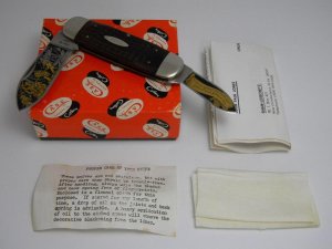 Case 1975 Shaw Leibowitz Gold Etch John Paul Jones Commemorative 6250 Elephant Toe Sunfish Knife