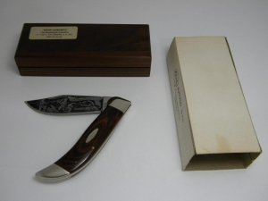 Case 1973 Shaw Leibowitz Silver Etch The Shot Heard Round the World P172 Buffalo Clasp Knife