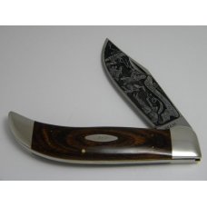 Case 1973 Shaw Leibowitz Silver Etch The Shot Heard Round the World P172 Buffalo Clasp Knife