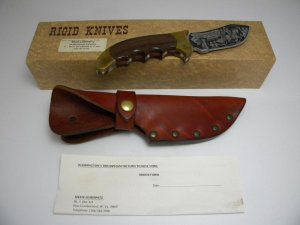 Rigid USA Shaw Leibowitz Silver Etch Washington's Triumphant Return to NY Commemorative Sheath Knife
