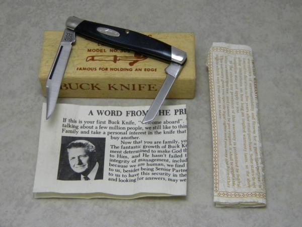 Buck 305 USA (Camillus) Lancer Black Delrin 2 Blade Stockman Knife in Box c.1974-1985 Buck 305 USA (Camillus) Lancer Black Delrin 2 Blade Stockman Knife in Box c.1974-1985