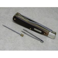 Schrade USA 96OT Delrin Bearhead Trapper Knife with Pick & Tweezers in Box Schrade USA 96OT Delrin Bearhead Trapper Knife with Pick & Tweezers in Box