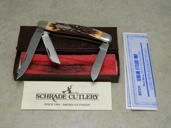 Schrade + USA 897UH Uncle Henry Staglon Signature Premium Stockman Knife in Box