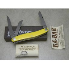 Kabar Ka-Bar 1097 USA Yellow Birds Eye Rivet Stockman Knife in Box Kabar Ka-Bar 1097 USA Yellow Birds Eye Rivet Stockman Knife in Box