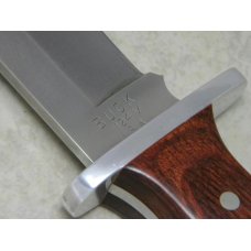 Buck 124 USA Wood Frontiersman Fixed Blade Hunting Sheath Knife in Box c.1989