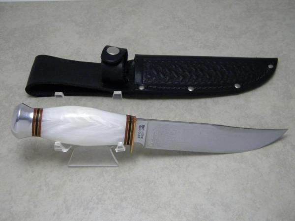 Schmidt & Ziegler Solingen Germany Imitation Pearl Fixed Blade Sheath Knife Schmidt & Ziegler Solingen Germany Imitation Pearl Fixed Blade Sheath Knife