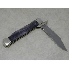 Bulldog Brand Solingen Germany 2006 Merlot Giraffe Bone Prototype Swing Guard Lockback Knife in Box