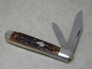 Ka-Bar Olean N.Y. Bone Dog Head Shield Large English Jack Knife c.1980's