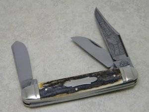 Bulldog Brand Solingen Germany 1985 Stag Cattle King Large Stockman Knife