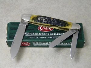 Case XX USA 2008 Dark Antique Bone Script Shield 1st Run 63091 SS Large Cigar Whittler Knife in Box