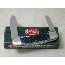 Case XX USA 2009 Mediterranean Blue Bone Script Shield 1st Run 62131 SS Canoe Knife in Box