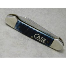 Case XX USA 2009 Mediterranean Blue Bone Script Shield 1st Run 62131 SS Canoe Knife in Box
