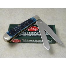 Case XX USA 2009 Mediterranean Blue Bone Script Shield 1st Run 6254 SS Trapper Knife in Box Case XX USA 2009 Mediterranean Blue Bone Script Shield 1st Run 6254 SS Trapper Knife in Box