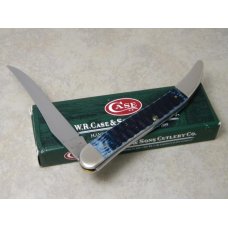 Case USA 2009 Mediterranean Blue Bone Script Shield 1st Run 610098 SS Large Toothpick Knife in Box Case USA 2009 Mediterranean Blue Bone Script Shield 1st Run 610098 SS Large Toothpick Knife in Box