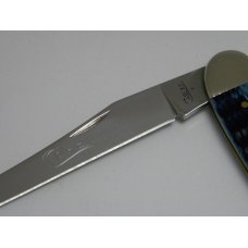 Case USA 2009 Mediterranean Blue Bone Script Shield 1st Run 610098 SS Large Toothpick Knife in Box Case USA 2009 Mediterranean Blue Bone Script Shield 1st Run 610098 SS Large Toothpick Knife in Box