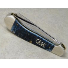 Case USA 2009 Mediterranean Blue Bone Script Shield 1st Run 62100 SS Big Saddlehorn Knife in Box