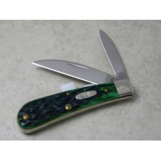 Case USA 2008 Pocket Worn Burnt Green Bone 1st Run TB62117 SS Tony Bose Sway Back Gent Knife in Tin