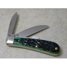 Case USA 2008 Pocket Worn Burnt Green Bone 1st Run TB62117 SS Tony Bose Sway Back Gent Knife in Tin