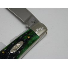 Case USA 2008 Pocket Worn Burnt Green Bone 1st Run TB62117 SS Tony Bose Sway Back Gent Knife in Tin