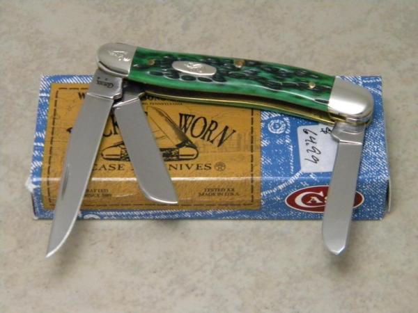 Case XX USA 2008 Pocket Worn Burnt Green Bone 1st Run 6318 SS Stockman Knife in Box Case XX USA 2008 Pocket Worn Burnt Green Bone 1st Run 6318 SS Stockman Knife in Box