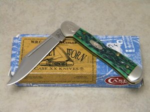 Case XX USA 2008 Pocket Worn Burnt Green Bone 1st Run 61749L SS Mini Copperlock Knife in Box