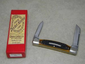 Queen City USA 2012 Bone Large 2 Blade Congress Knife in Box