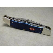 Case USA 2008 Navy Blue Bone Red Shield 1st Run 6265 SS Folding Hunter Knife & Pouch in Box