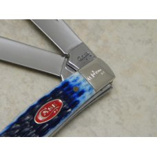 Case USA 2008 Navy Blue Bone Red Shield 1st Run 63032 SS Medium Stockman Knife in Box