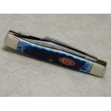 Case USA 2008 Navy Blue Bone Red Shield 1st Run 63032 SS Medium Stockman Knife in Box