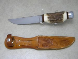 Schmidt & Ziegler Solingen Germany 5313 Stag Fixed Blade Sheath Knife