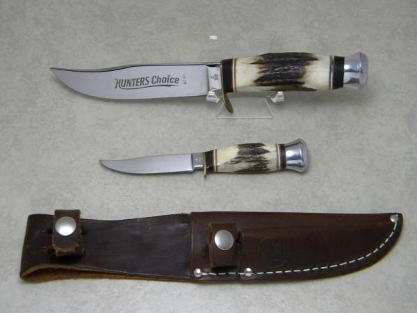 R. Klaas Solingen Germany Kissing Crane Stag KC40 Hunters Choice Fixed Blade Sheath Knife Twin Set