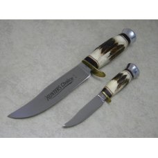 R. Klaas Solingen Germany Kissing Crane Stag KC40 Hunters Choice Fixed Blade Sheath Knife Twin Set