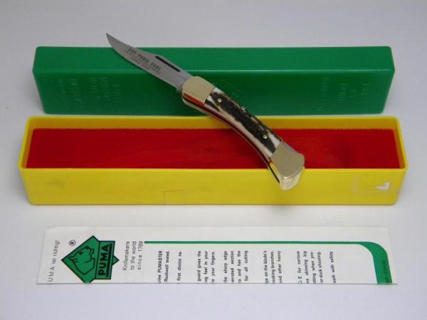 Puma Germany Stainless Stag 900 Earl Lockback Knife in Box c.1978 Puma Germany Stainless Stag 900 Earl Lockback Knife in Box c.1978