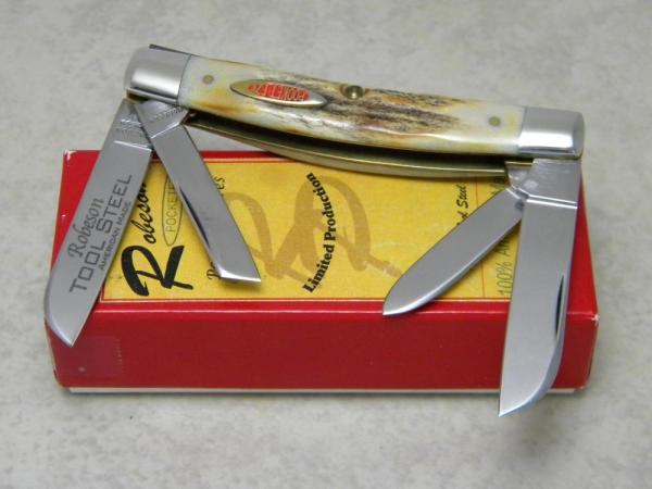 Robeson ShurEdge USA (by Queen Cut. Co.) Stag RS33GS 4 Blade Congress Knife in Box Robeson ShurEdge USA (by Queen Cut. Co.) Stag RS33GS 4 Blade Congress Knife in Box