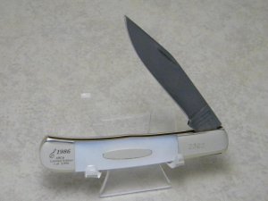 Parker Edwards Jacksonville, AL Damascus 1986 ABCA Pearl 1 Blade Jack Knife