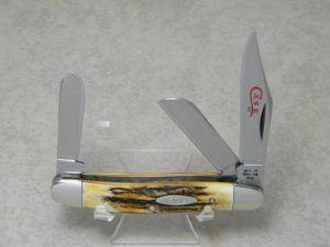 Case XX Stainless USA 2 Dot (1978) Stag 5347 HP SSP Red Etch Stockman Knife