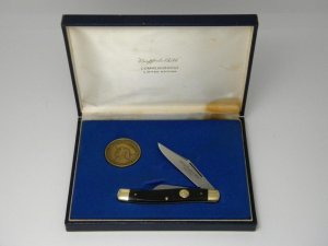 Schrade Walden SW CUT BB2 USA Buffalo Bill Commemorative Stockman Knife and Coin in Box