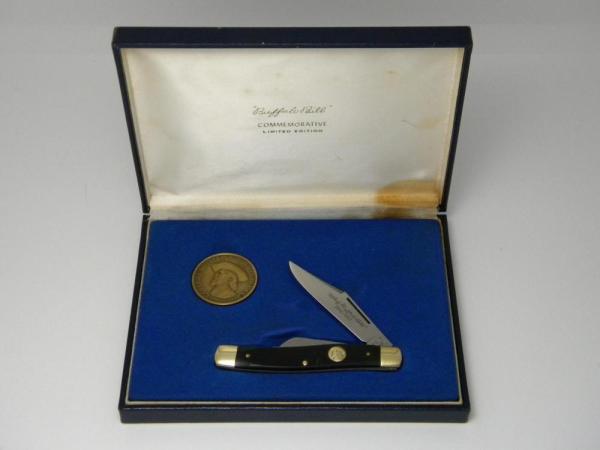 Schrade Walden SW CUT BB2 USA Buffalo Bill Commemorative Stockman Knife and Coin in Box Schrade Walden SW CUT BB2 USA Buffalo Bill Commemorative Stockman Knife and Coin in Box